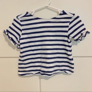 Old Navy Bell Sleeve Top Navy & White